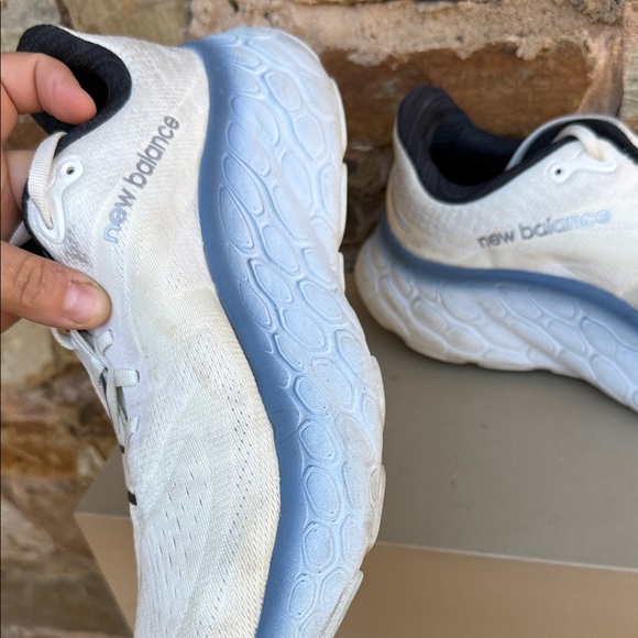 New Balance White and Blue Athletic Shoes - Picture 4 of 7